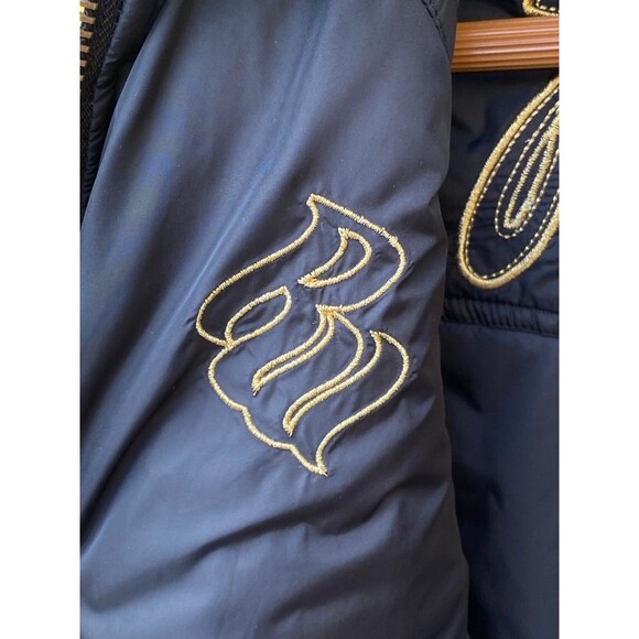 Vtg Rocawear Reversible Hooded Puffer Jacket Coat Black Red Sz M Broken Zip - Picture 11 of 12